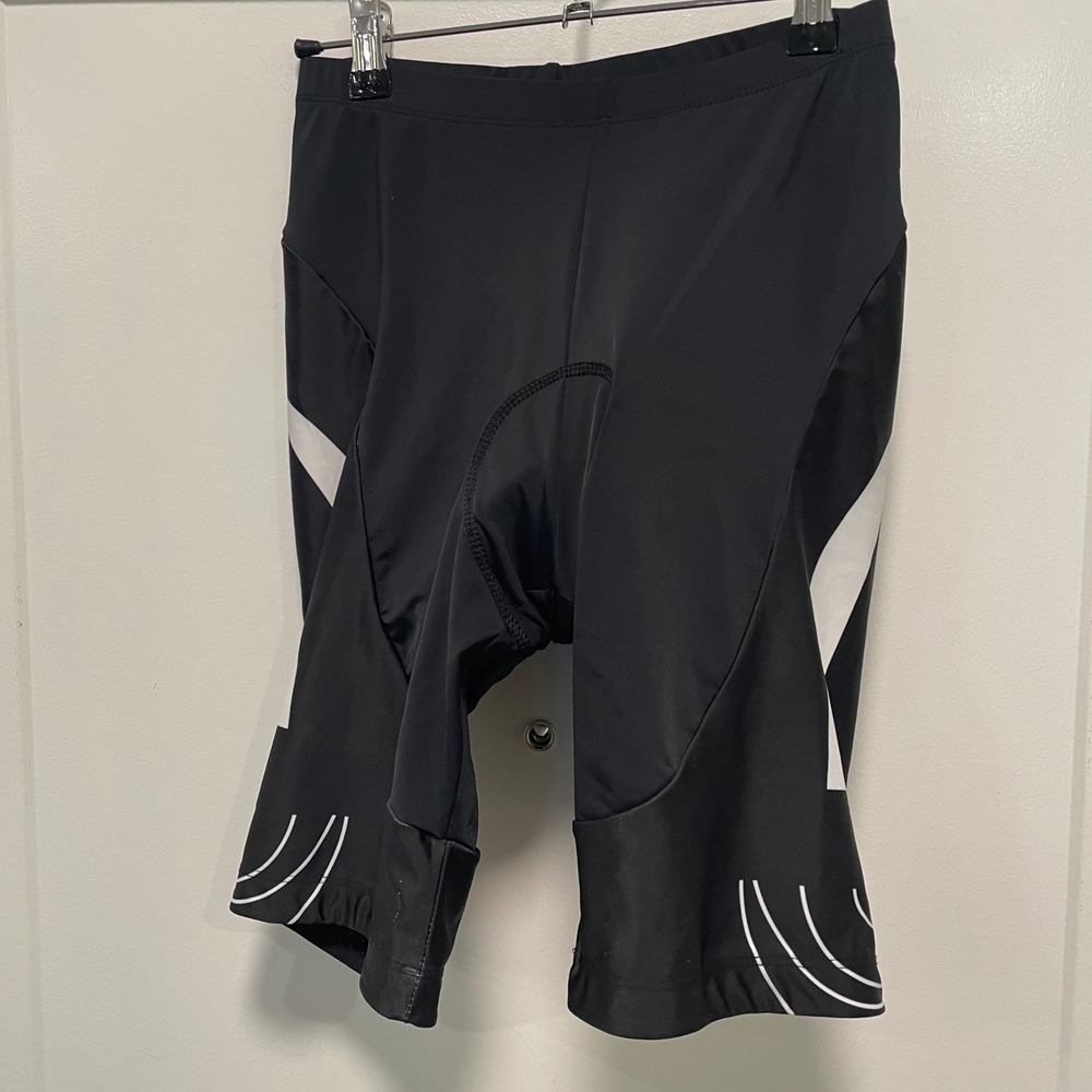 Beroy Womens Padded Cycling Shorts Black White Graphic Bike Shorts Size M
